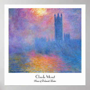 Parlamentshäuser, London, Sun durchbrechen Poster