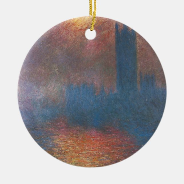 Parlamentshäuser, London von Claude Monet Keramik Ornament (Vorne)