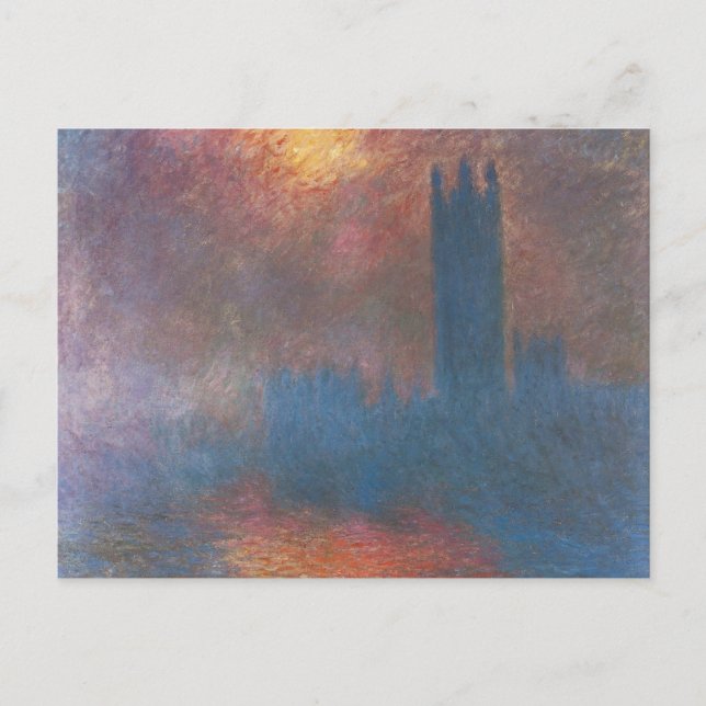 Parlamentshäuser, London von Claude Monet Postkarte (Vorderseite)