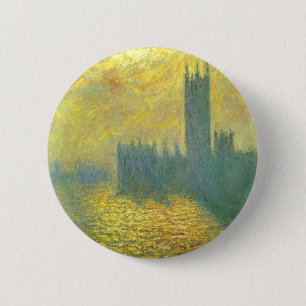 Parlamentshäuser, Stormy Sky von Claude Monet Button