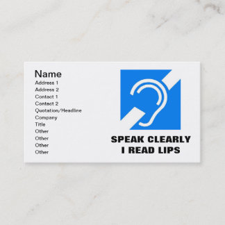 PARLEZ CLAIREMENT, JE LISENT LE CARTE DE VISITE DE