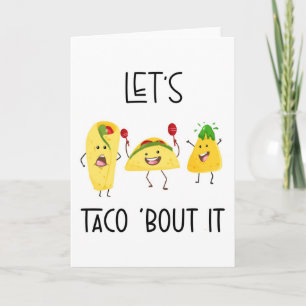 parlons taco à propos de cela carte drôle en pensa