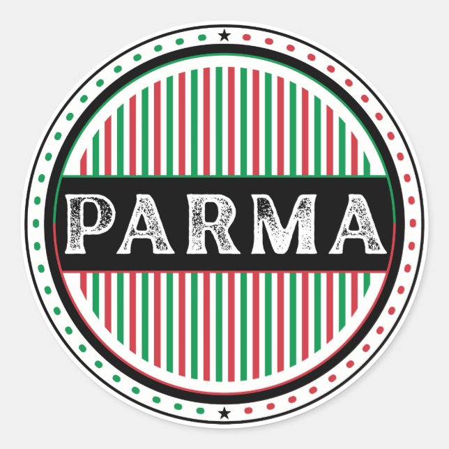 Parma City Pride Emblem – Italian Identity Runder Aufkleber (Vorderseite)