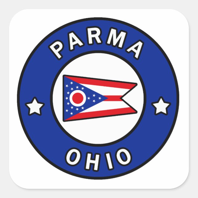 Parma Ohio Quadratischer Aufkleber (Vorderseite)