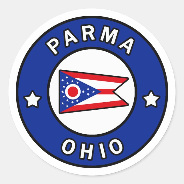 Parma Ohio Runder Aufkleber (Vorderseite)