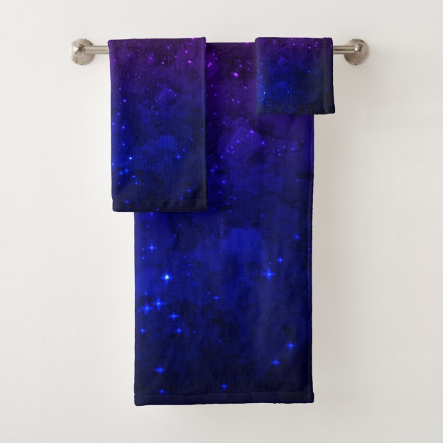 Parmi les étoiles dans la Galaxie bleue et violett (En situation)