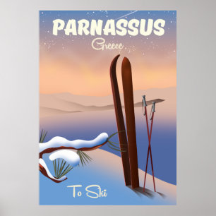 Parnassus Griechenland Skifahrplakat Poster