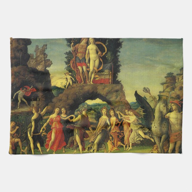 Parnassus, Mars und Venus von Andrea Mantegna Geschirrtuch (Horizontal)