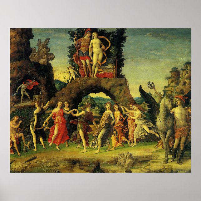 Parnassus, Mars und Venus von Andrea Mantegna Poster (Vorne)