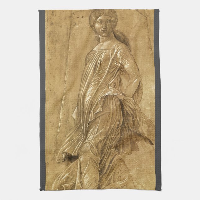 Parnassus, tanzende Maus von Andrea Mantegna Geschirrtuch (Vertikal)