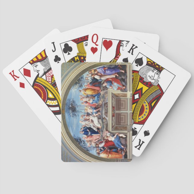 Parnassus und das Disputa, vom Stanze della S Spielkarten (Rückseite)