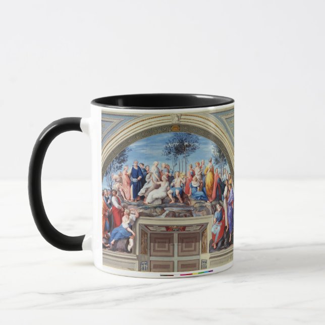 Parnassus und das Disputa, vom Stanze della S Tasse (Links)