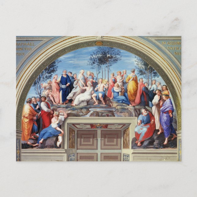 Parnassus und die Disputa aus der Stanza della S Postkarte (Vorderseite)