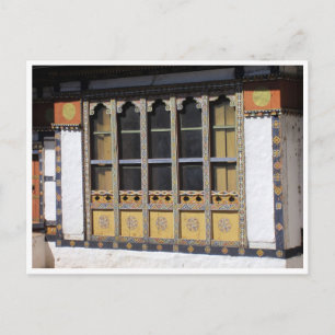 Paro-Dzong-Fenster Postkarte