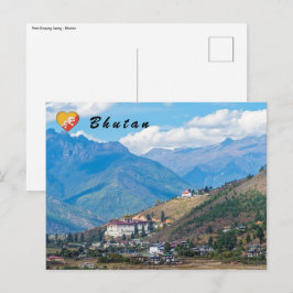 Paro Rinpung Dzong - Bhutan, Himalaya, Asien Postkarte