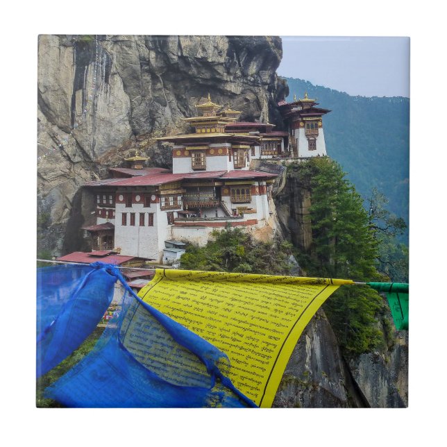 Paro Taktsang: Das Tiger-Nest-Kloster - Bhutan Fliese (Vorderseite)