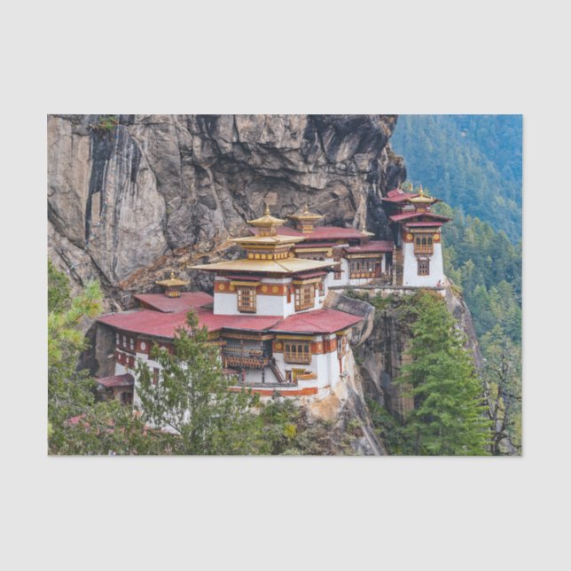 Paro Taktsang: Das Tiger-Nest-Kloster - Bhutan Seidenpapier (Vorderseite)