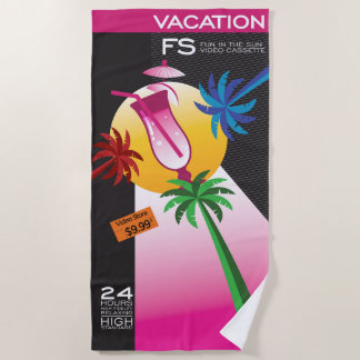 Parodie Leere VHS-Kassette Palmen Strand Urlaub Strandtuch