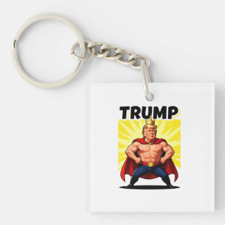 Parodische Superheld Trump Karikatur Schlüsselanhänger