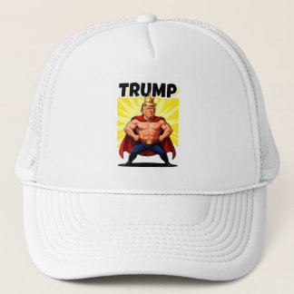 Parodische Superheld Trump Karikatur Truckerkappe