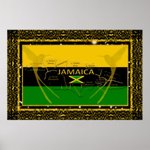 Paroisses Jamaica Colours Hummer Poster d'oiseaux