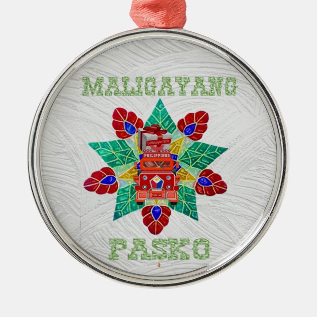 Parol,, Jeepney Balikbayan Box Ornament Aus Metall (Vorne)