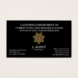 Parole Agent Business Card Schwarz