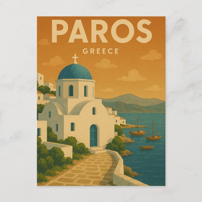 Paros Greece Dreamy Postkarte (Vorderseite)