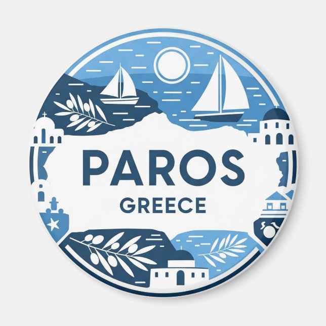 Paros Greece Island Travel Magnet (Vorne)