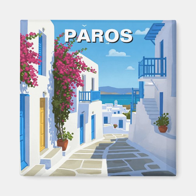 Paros Greece Island Travel Magnet (Vorne)