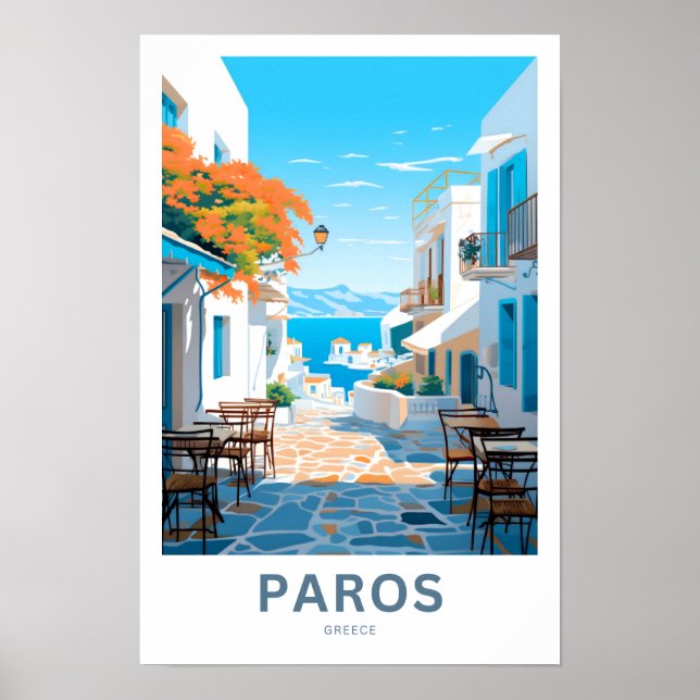 Paros Greece Travel Print Poster (Vorne)