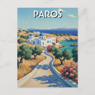 Paros Griechenland Inseln Reise Aquarell  Postkarte