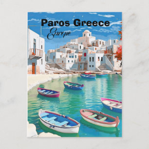 Paros Griechenland Reise Postkarten Kunst, Paros P