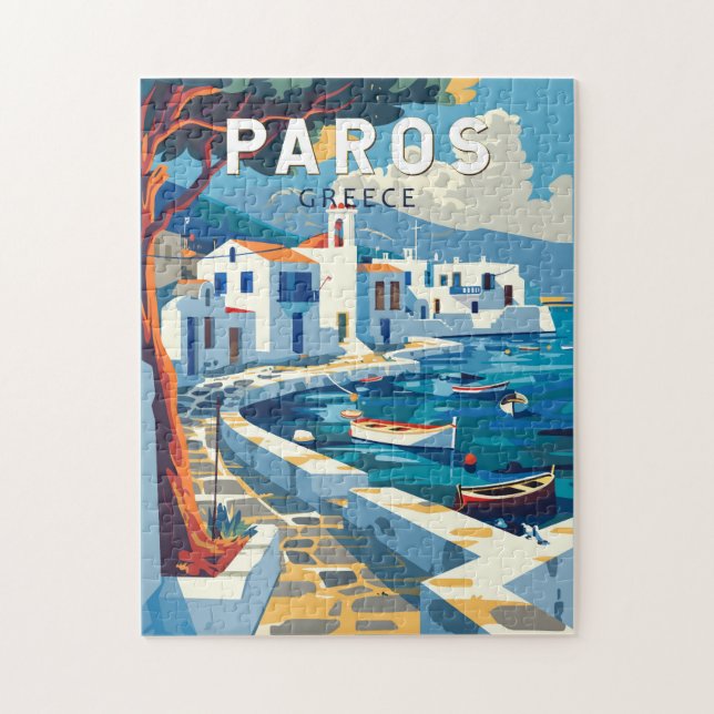 Paros Griechenland Reisen Kunst Vintag (Vertikal)