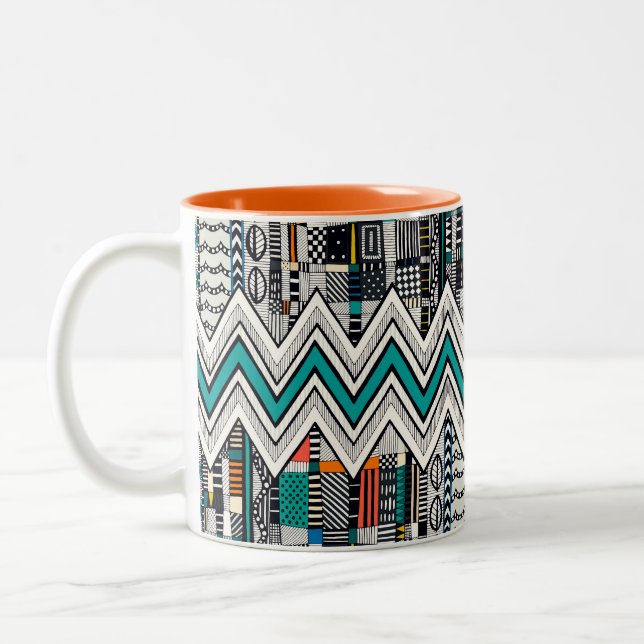 PARRE turquoise Mug café à deux tons (Gauche)
