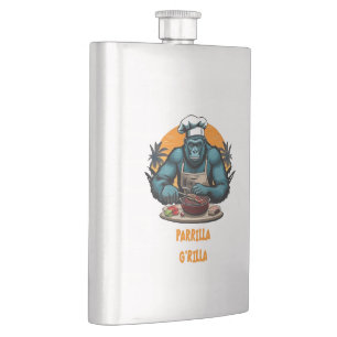 Parrilla G'rilla Master BBQ Grillmeister Spaß Pun Flachmann