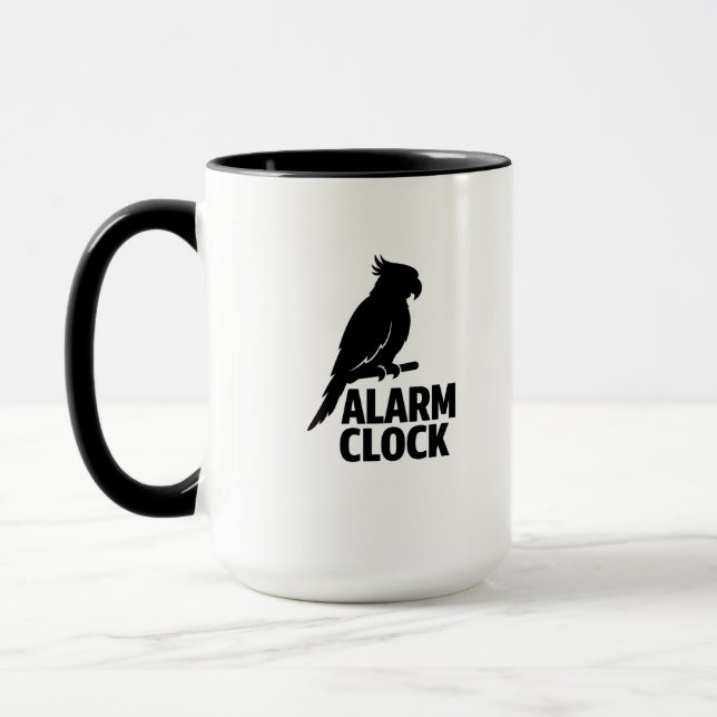 Parrot Alarm Clock Funny Pet Owner Mug Tasse (Links)
