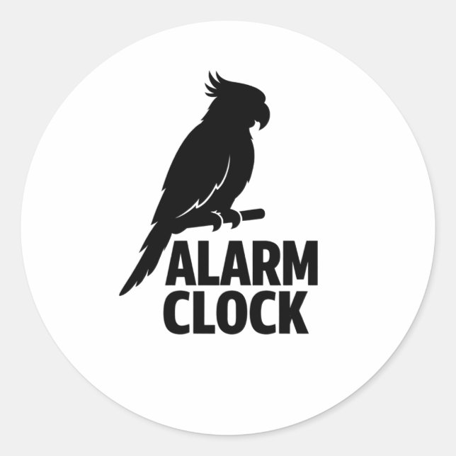 Parrot Alarm Clock Funny Pet Owner Sticker (Vorderseite)