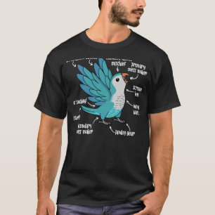 Parrot Anatomie I Blauer Mönch Parakeet Quaker T-Shirt