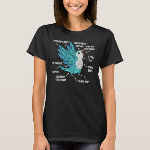 Parrot Anatomie I Blauer Mönch Parakeet Quaker T-Shirt