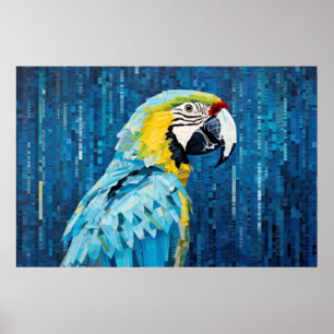 Parrot Animal Bird Art Deco Farbe Poster