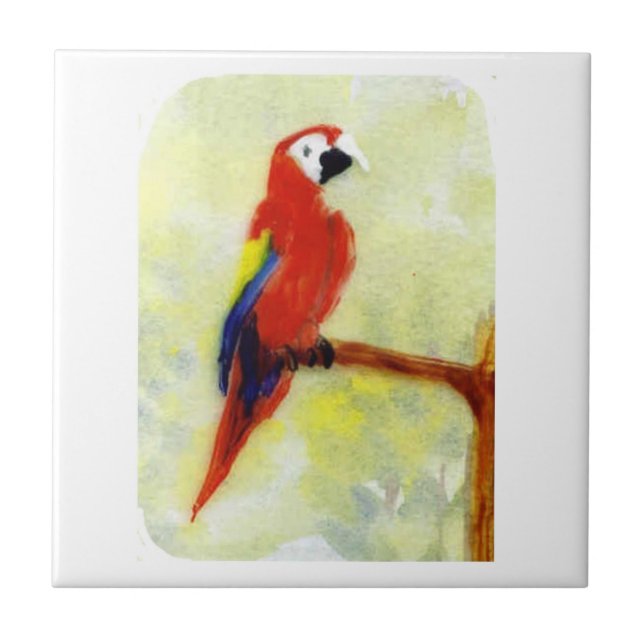 Parrot Art Colorful Macaw Fliese (Vorderseite)