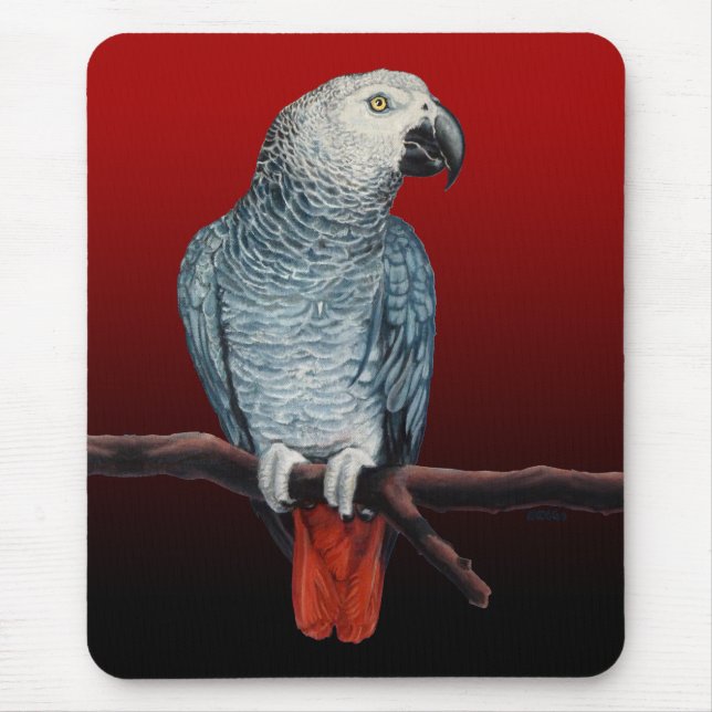 Parrot Art Mousepad Afrikanischer Grauer Papagei G (Vorne)
