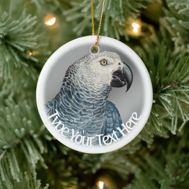 Parrot Art Ornament Custom African Gray Ornament (Baum)