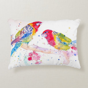 Parrot Art Wasserfarben Malerei Aqua Dekokissen