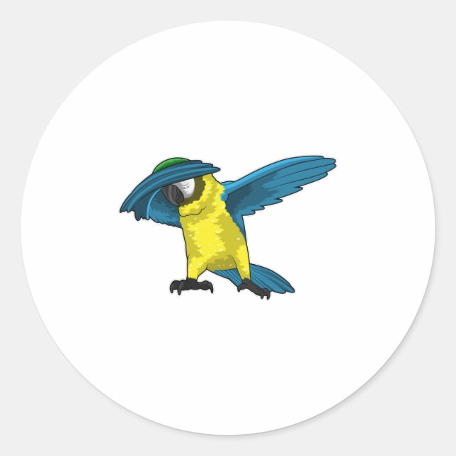 Parrot at Hip Hop Dance Dab Runder Aufkleber (Vorderseite)