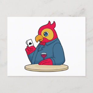 Parrot au Poker avec cartes de Poker