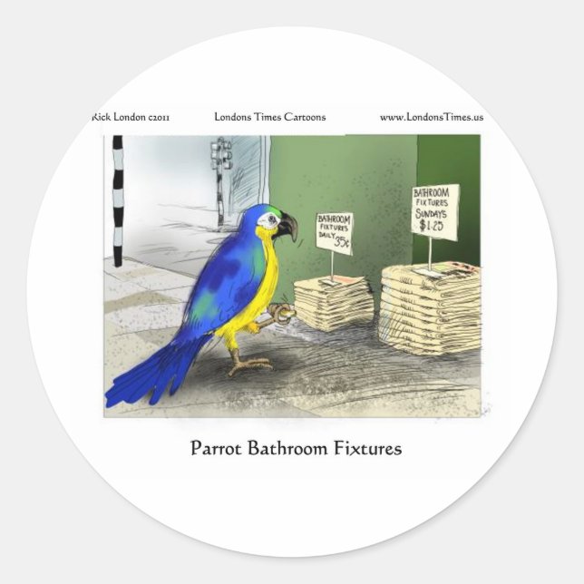 Parrot Badezimmer Fixtures T-Shirts Tasse Karten G Runder Aufkleber (Vorderseite)