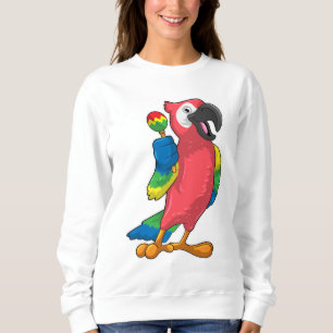 Parrot bei Musik mit Maracas Sweatshirt
