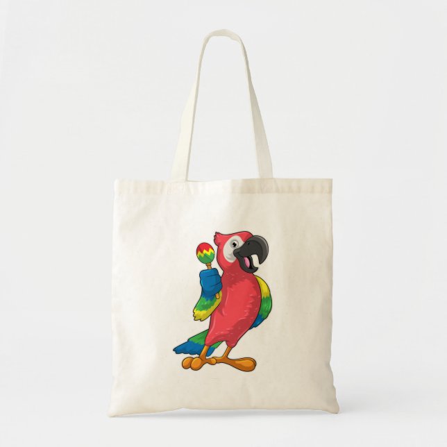 Parrot bei Musik mit Maracas Tragetasche (Vorne)